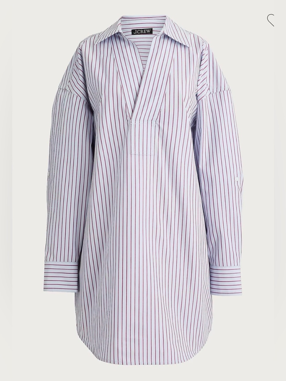 J. Crew Popover Tunic with Red Pinstripes